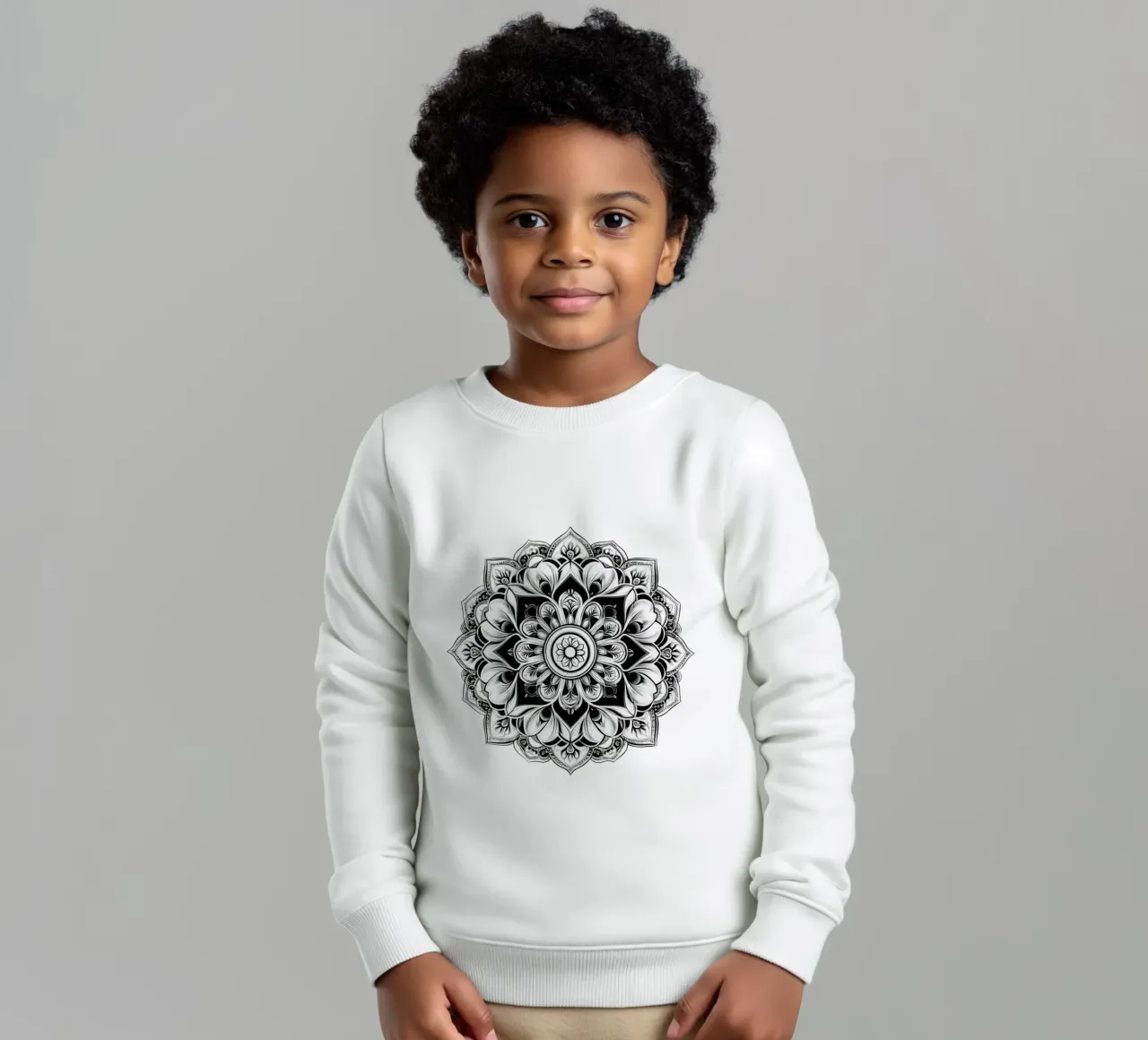Mandala in bianco e nero felpa bambino da Spiritual Touch