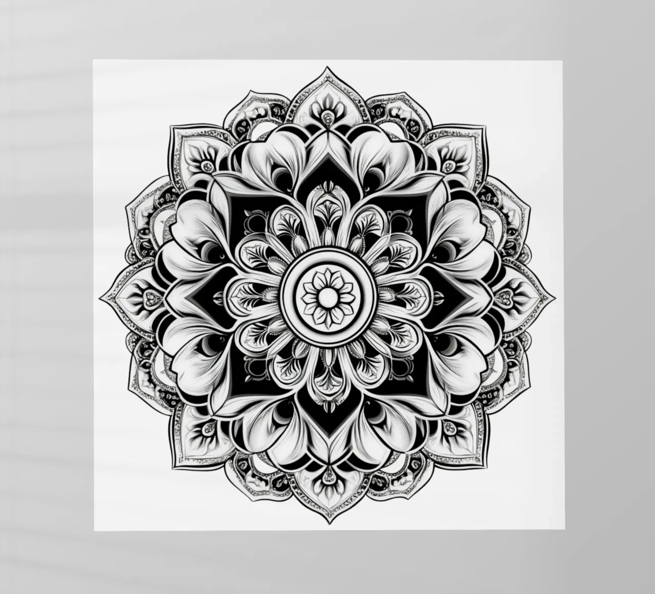 Mandala in bianco e nero pellicola backlit da Spiritual Touch
