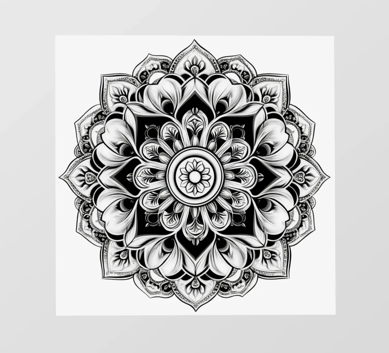 Mandala in bianco e nero pellicola backlit da Spiritual Touch