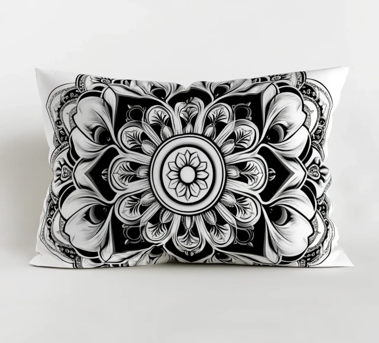 Mandala in bianco e nero cuscino da Spiritual Touch