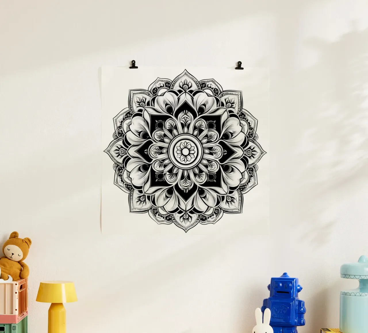 Mandala in bianco e nero poster da Spiritual Touch