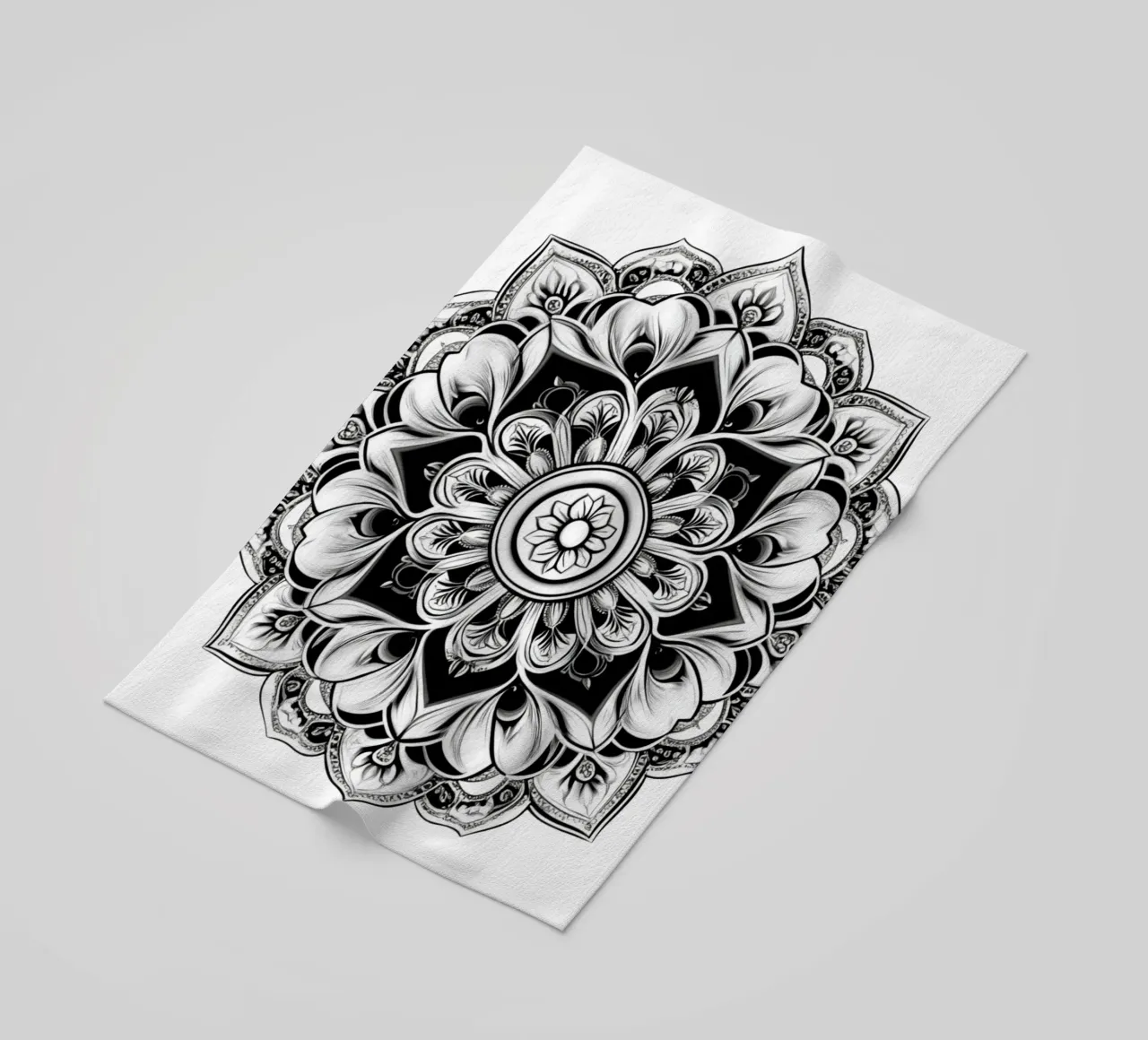 Mandala in bianco e nero telo mare da Spiritual Touch
