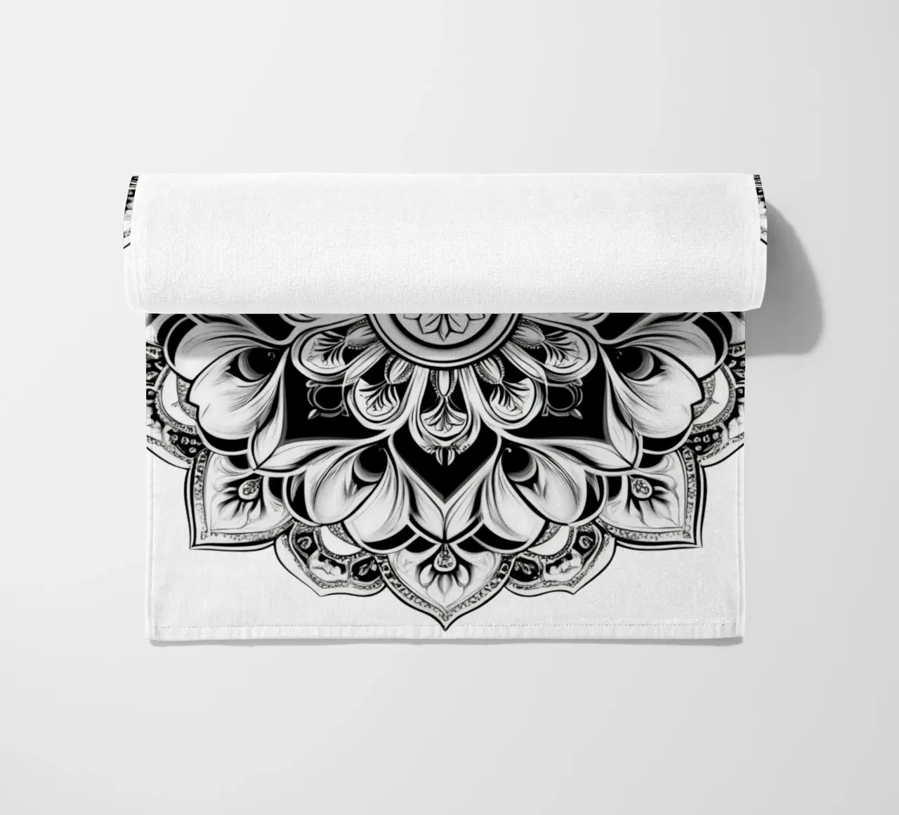 Mandala in bianco e nero telo mare da Spiritual Touch
