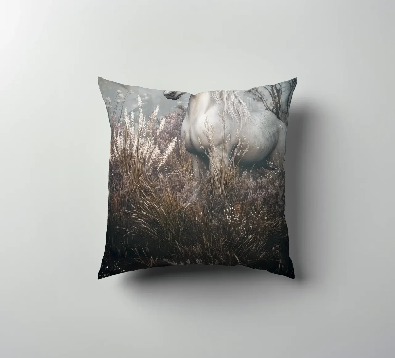 The Last Unicorn - Elegant Mythical Art Print cuscino da Synthaira