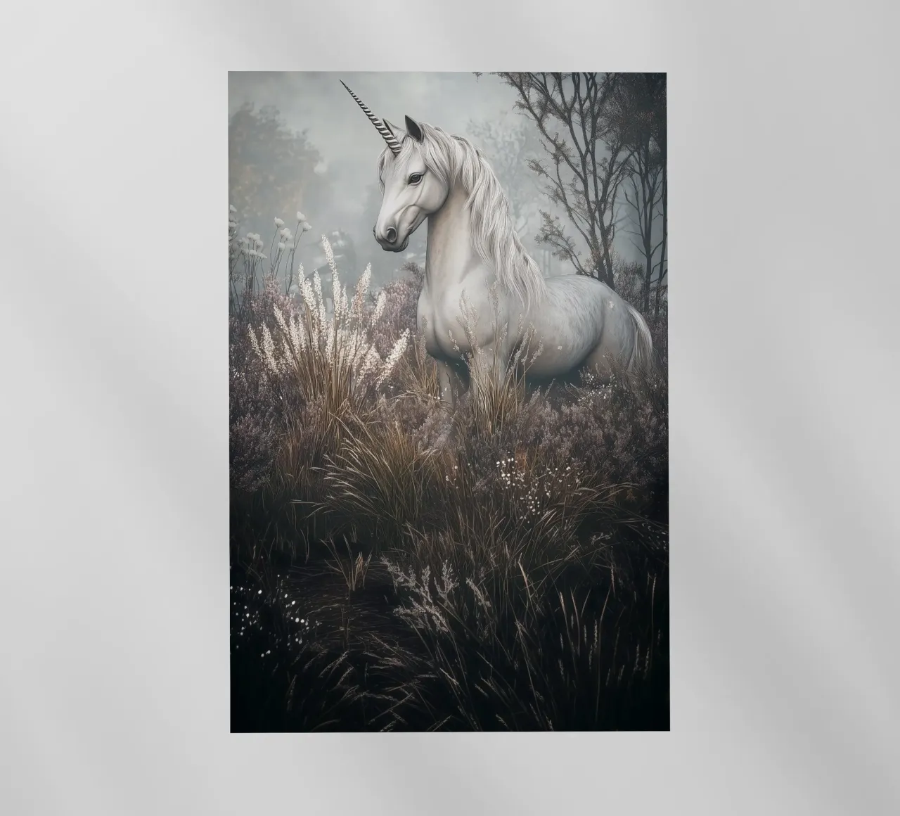 The Last Unicorn - Elegant Mythical Art Print pellicola backlit da Synthaira