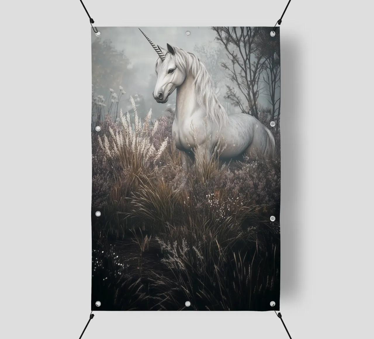 The Last Unicorn - Elegant Mythical Art Print telo in pvc da Synthaira