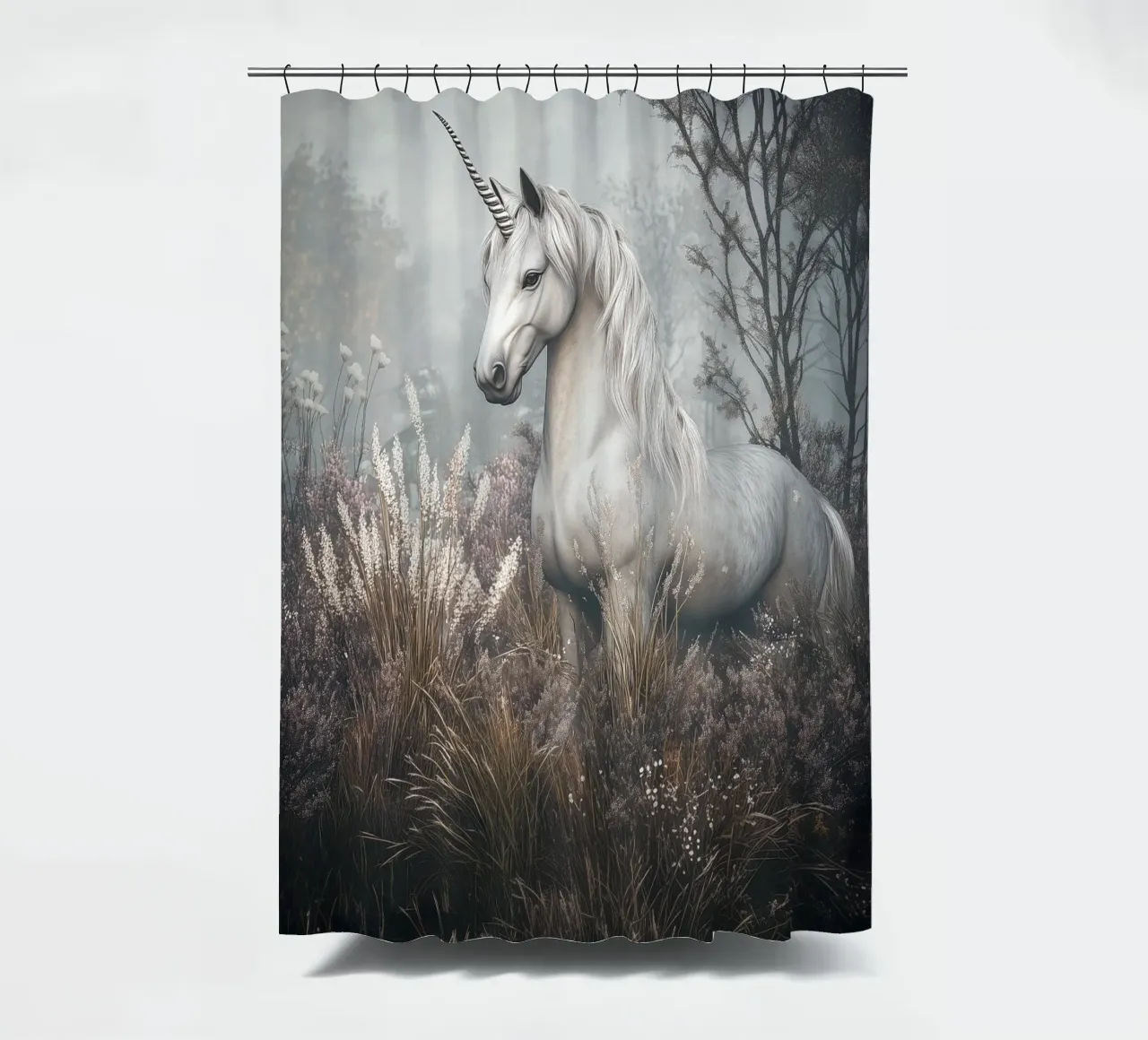 The Last Unicorn - Elegant Mythical Art Print tenda da doccia da Synthaira