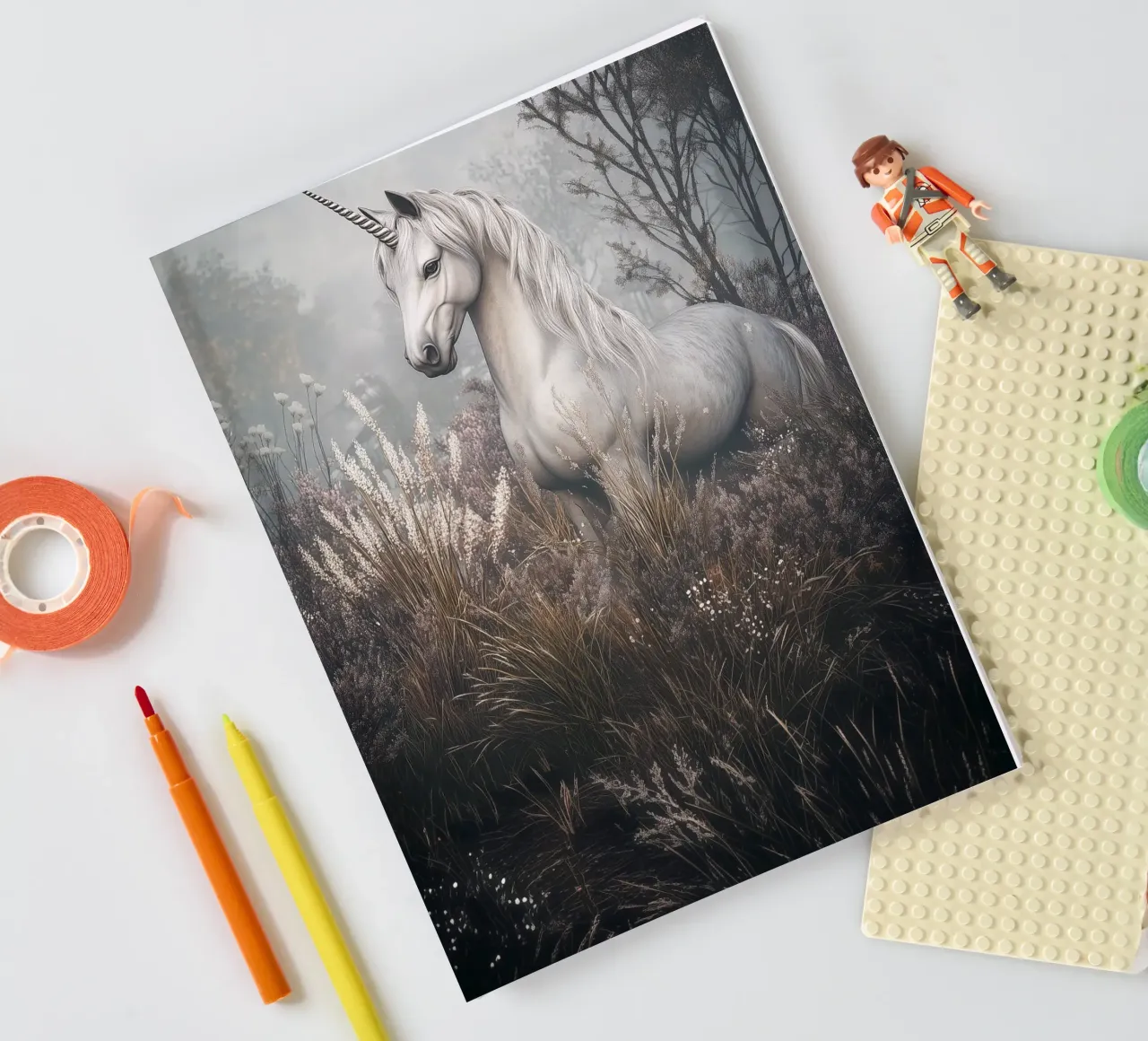 The Last Unicorn - Elegant Mythical Art Print notebook by Synthaira