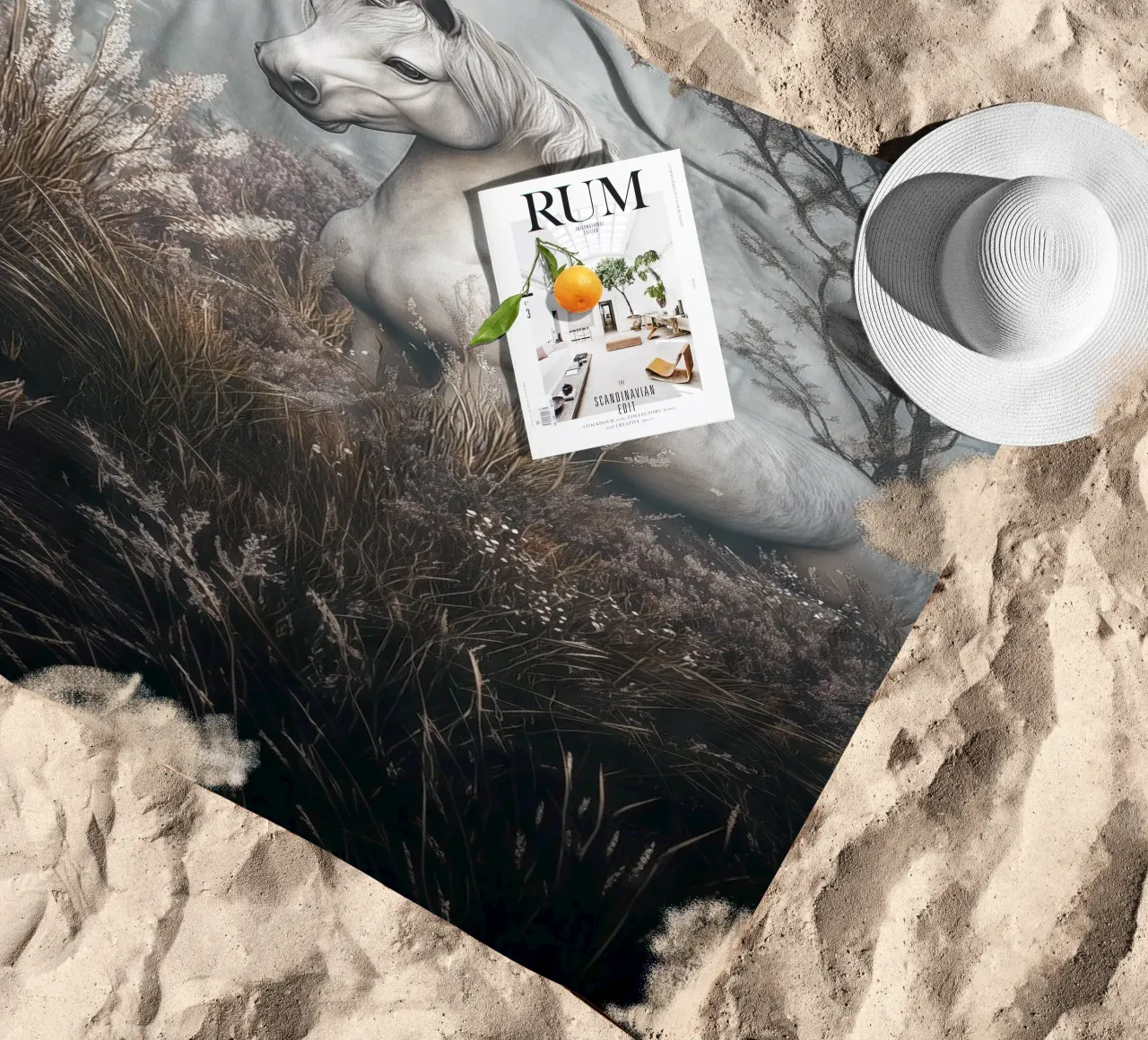 The Last Unicorn - Elegant Mythical Art Print telo mare da Synthaira