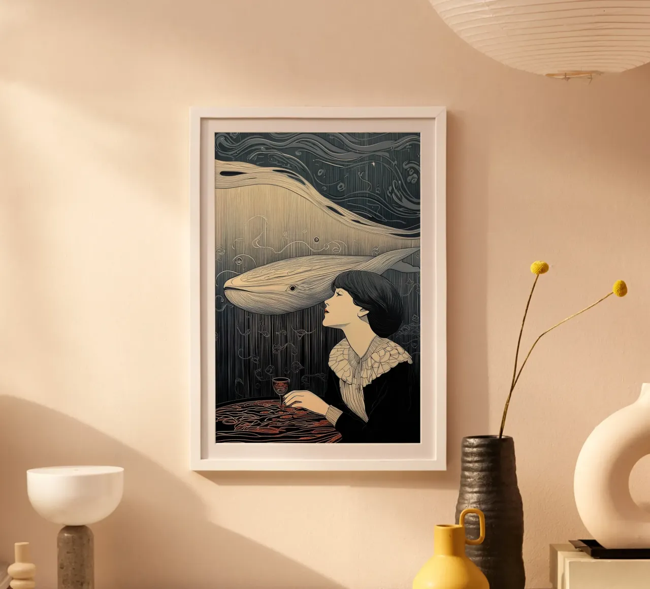 A dream of a whale poster con telaio in plastica da Synthaira