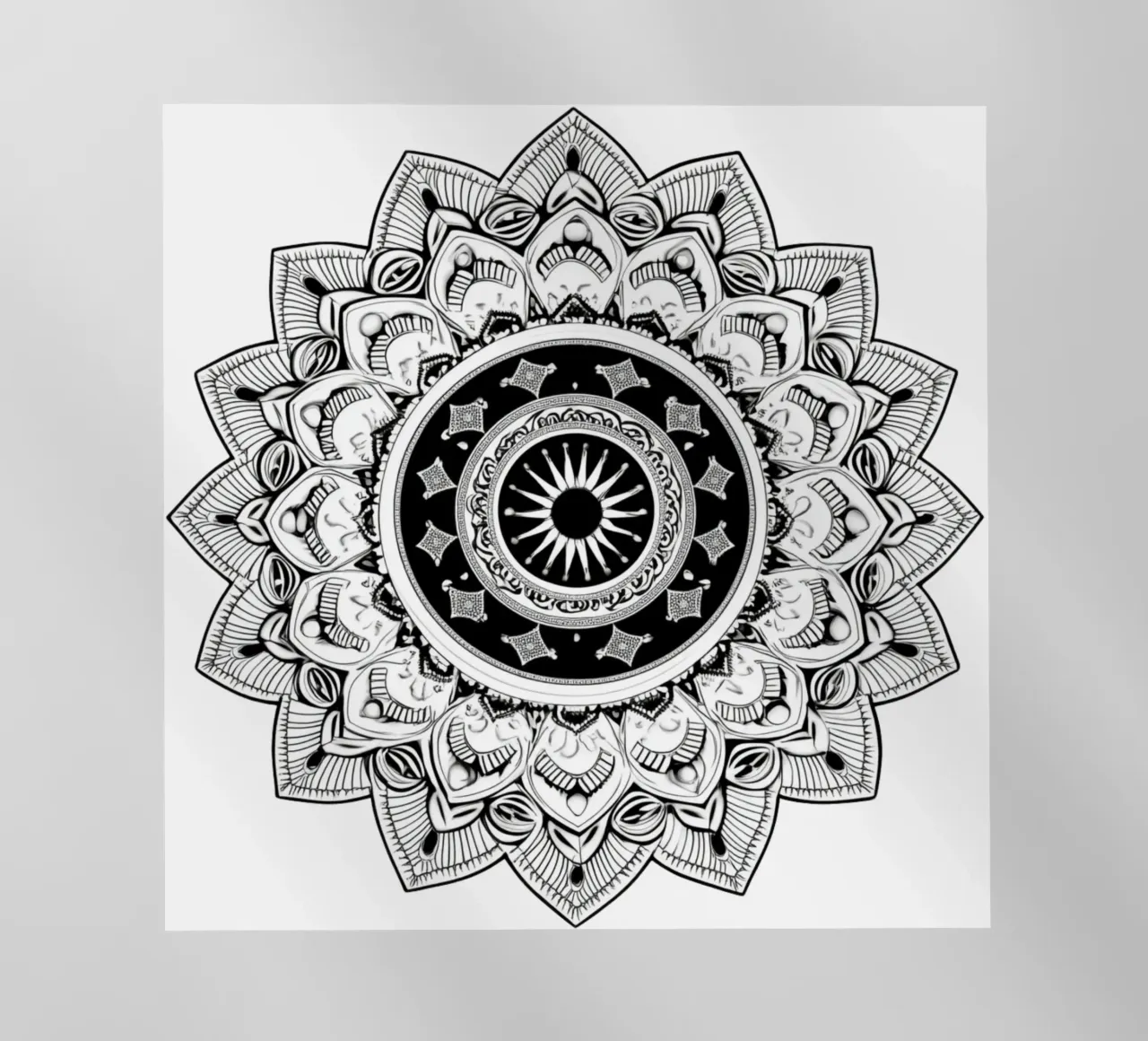 Mandala in bianco e nero pellicola backlit da Spiritual Touch