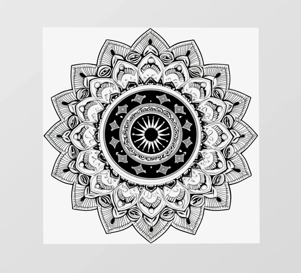 Mandala in bianco e nero pellicola backlit da Spiritual Touch