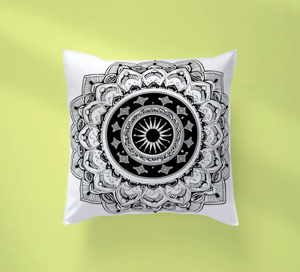 Mandala in bianco e nero cuscino da Spiritual Touch
