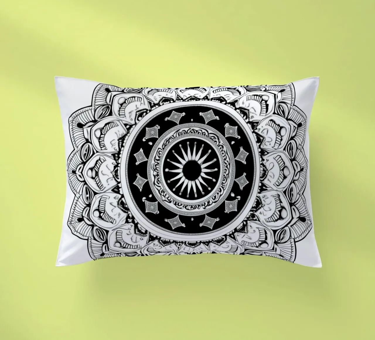 Mandala in bianco e nero cuscino da Spiritual Touch