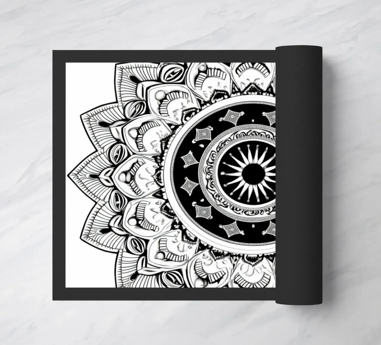 Mandala in bianco e nero zerbino da Spiritual Touch