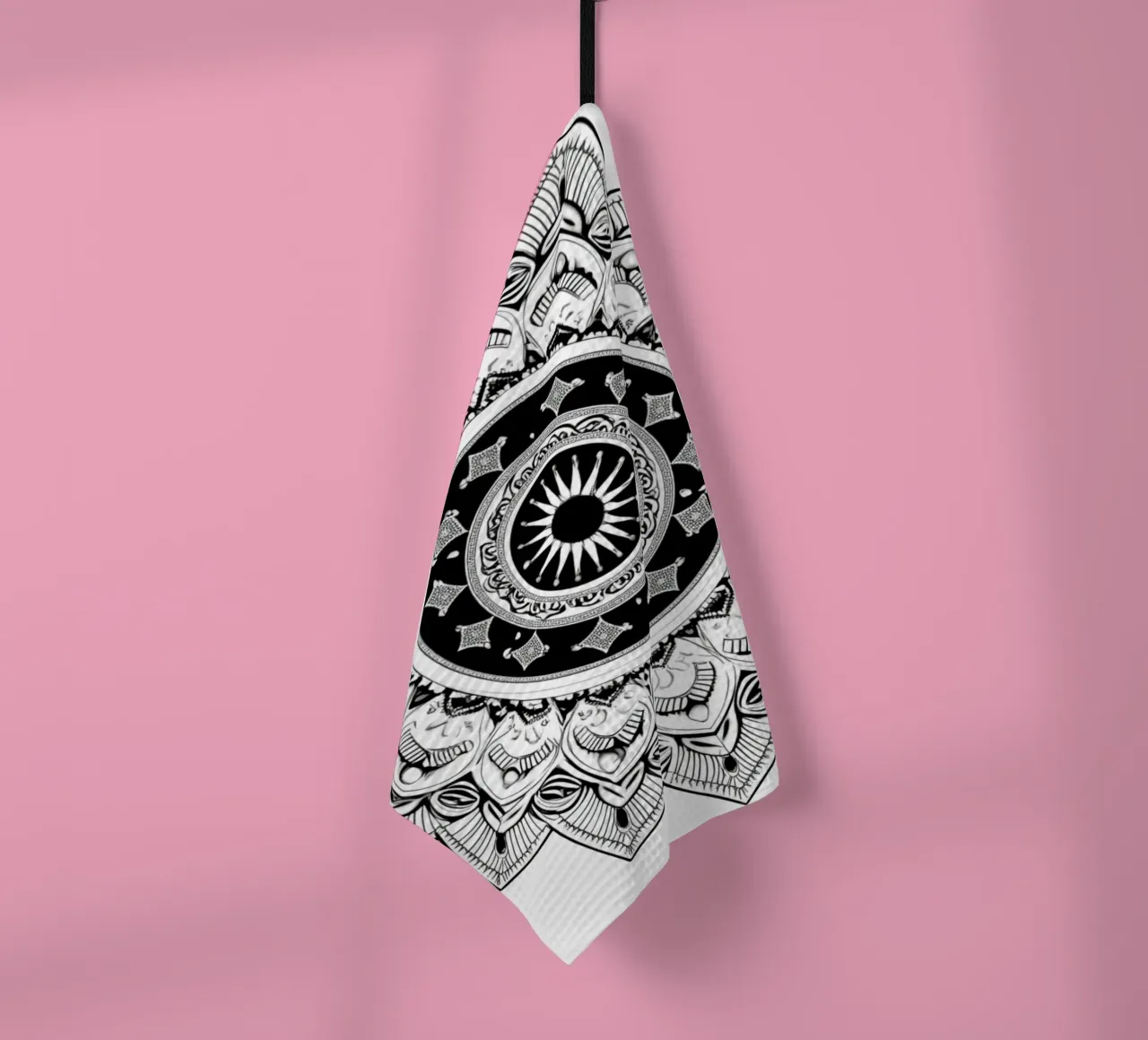 Mandala in bianco e nero canovaccio da cucina da Spiritual Touch