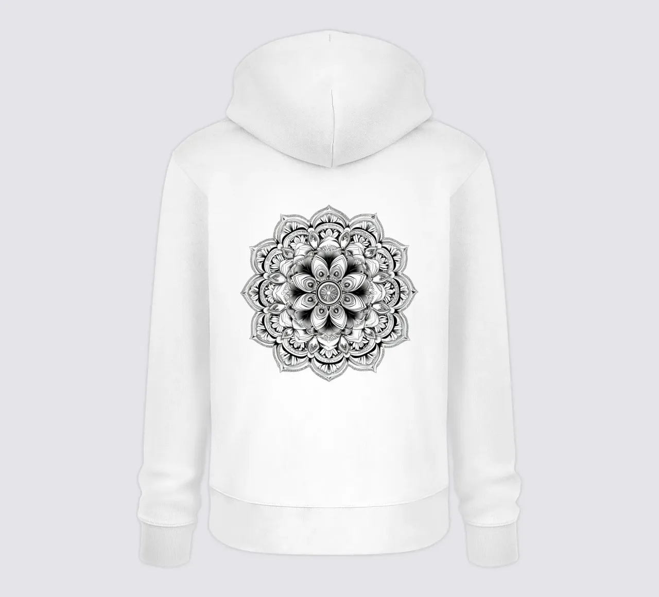 Mandala in bianco e nero felpa con cappuccio da Spiritual Touch