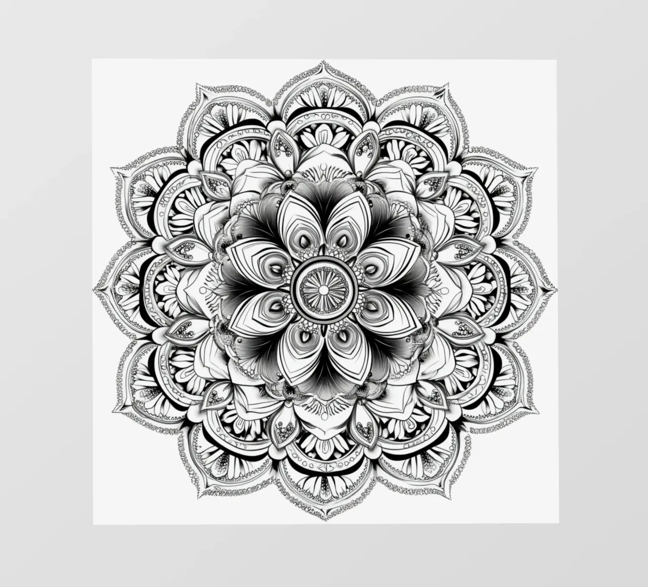 Mandala in bianco e nero pellicola backlit da Spiritual Touch