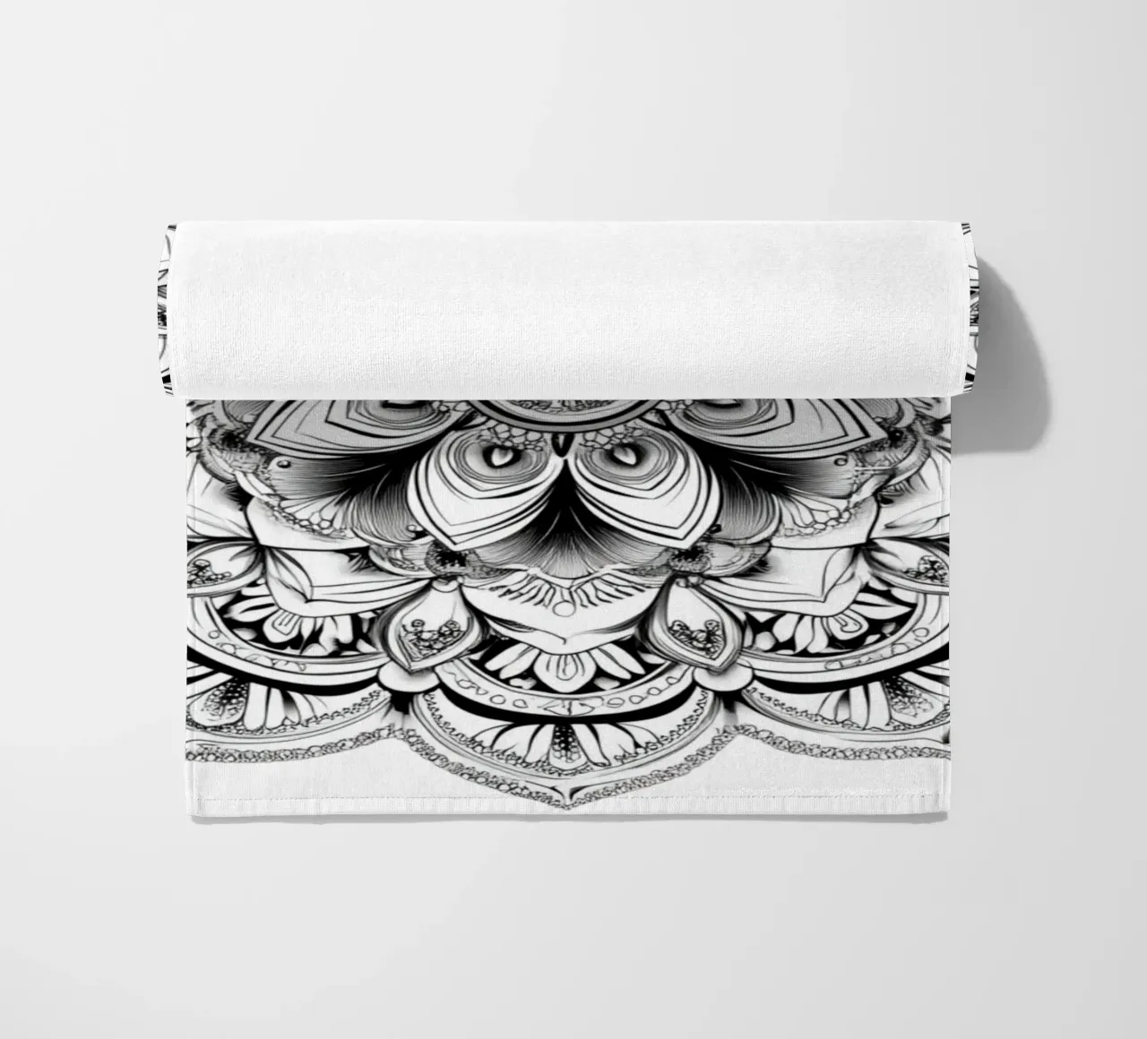 Mandala in bianco e nero telo mare da Spiritual Touch