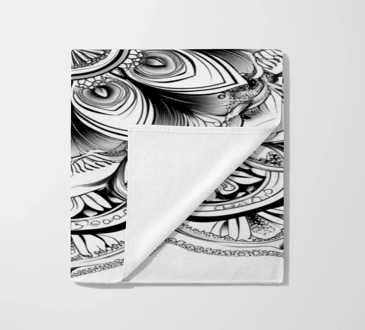 Mandala in bianco e nero telo mare da Spiritual Touch