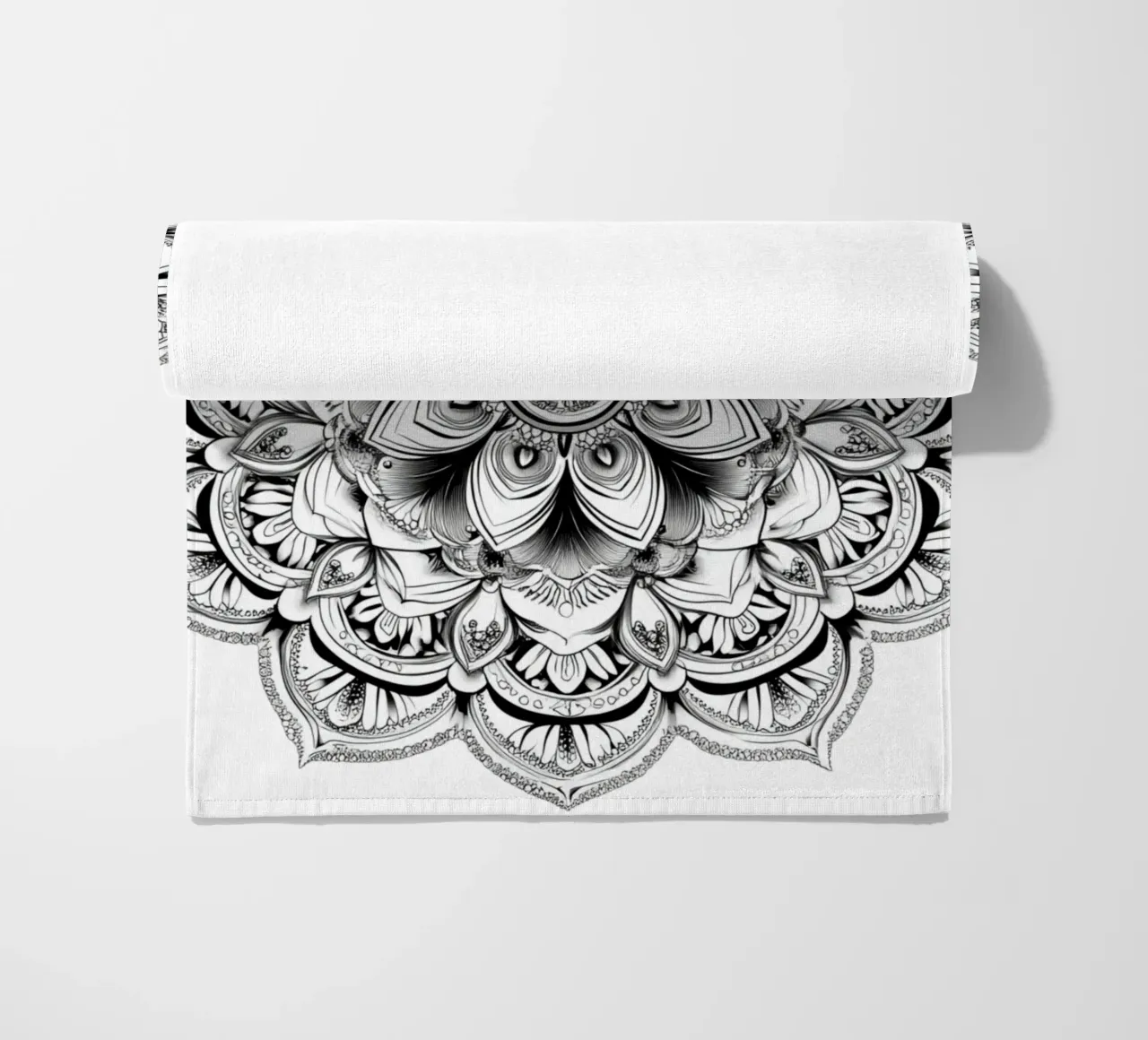 Mandala in bianco e nero telo mare da Spiritual Touch