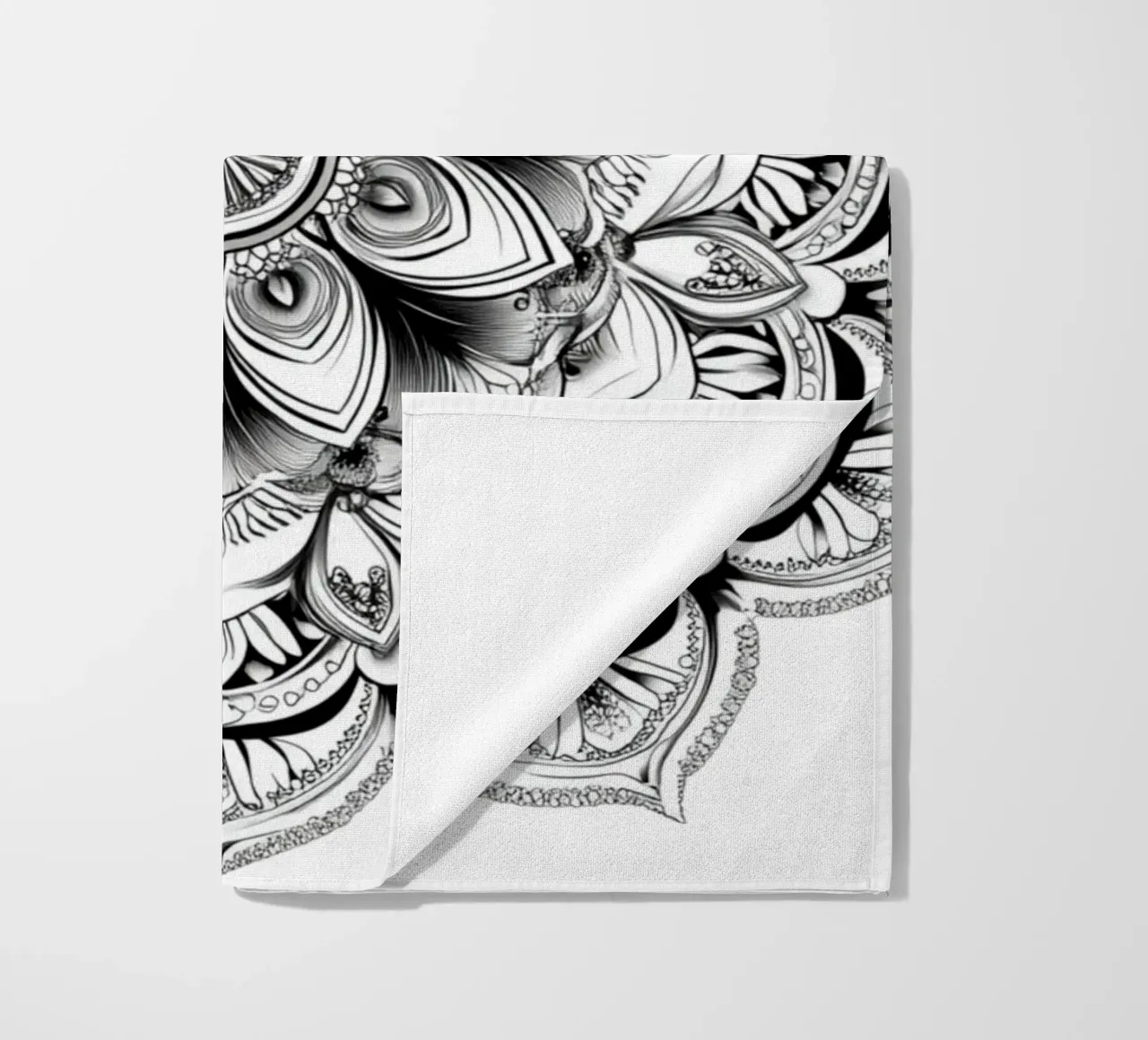 Mandala in bianco e nero telo mare da Spiritual Touch