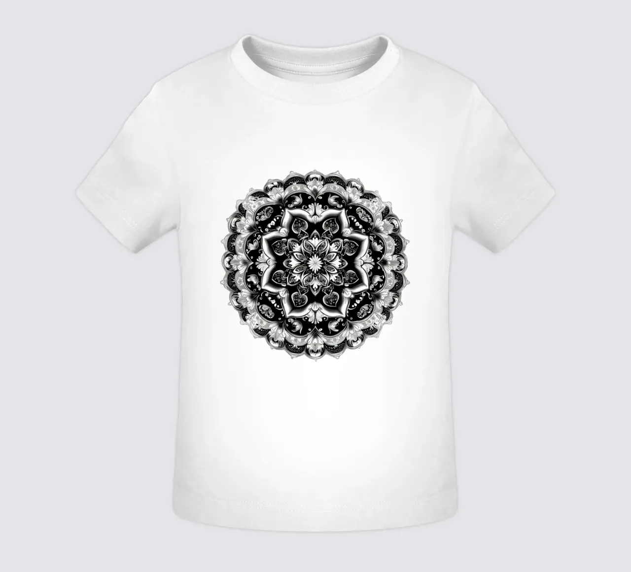 Mandala in bianco e nero maglietta neonato da Spiritual Touch