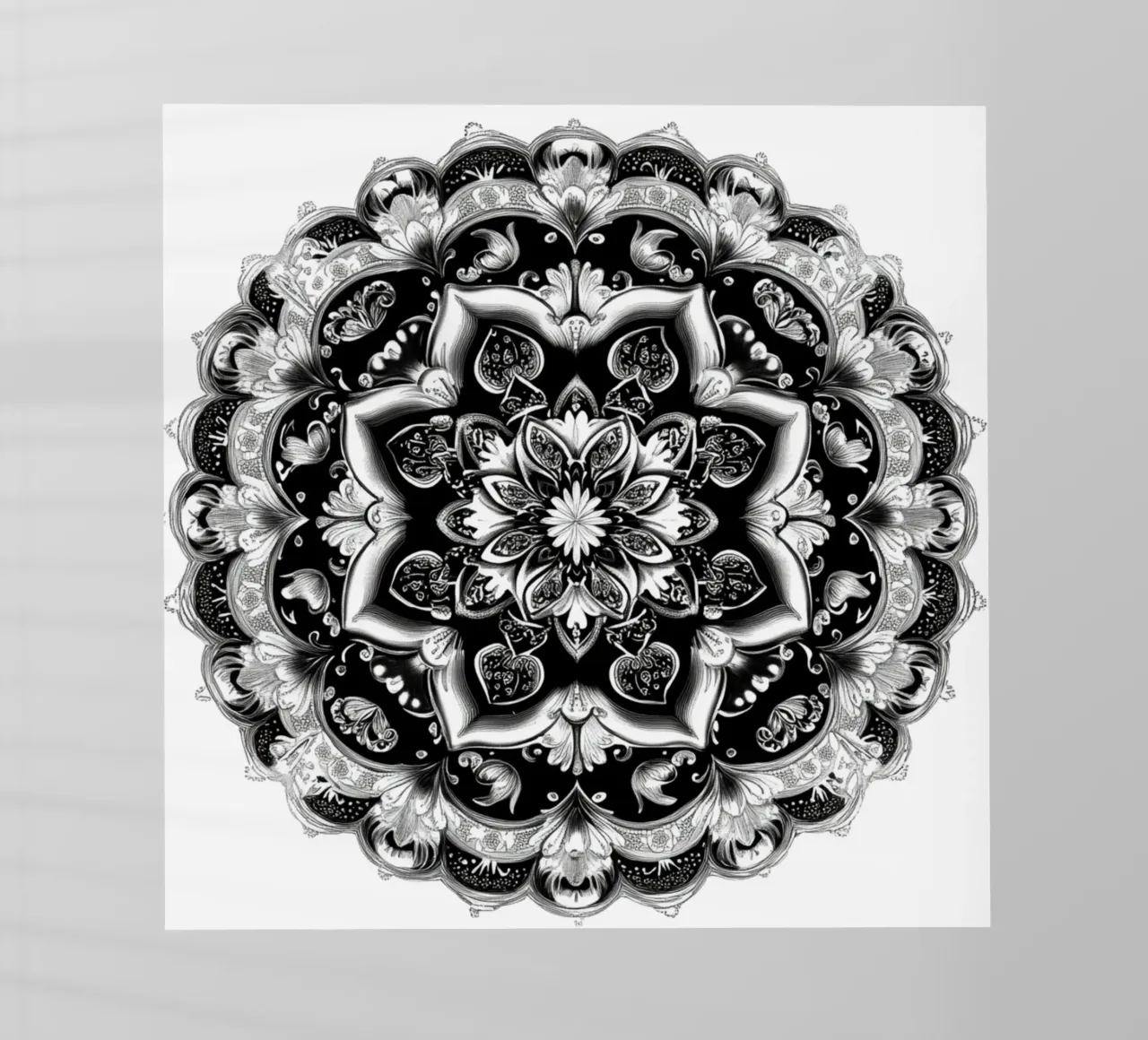 Mandala in bianco e nero pellicola backlit da Spiritual Touch