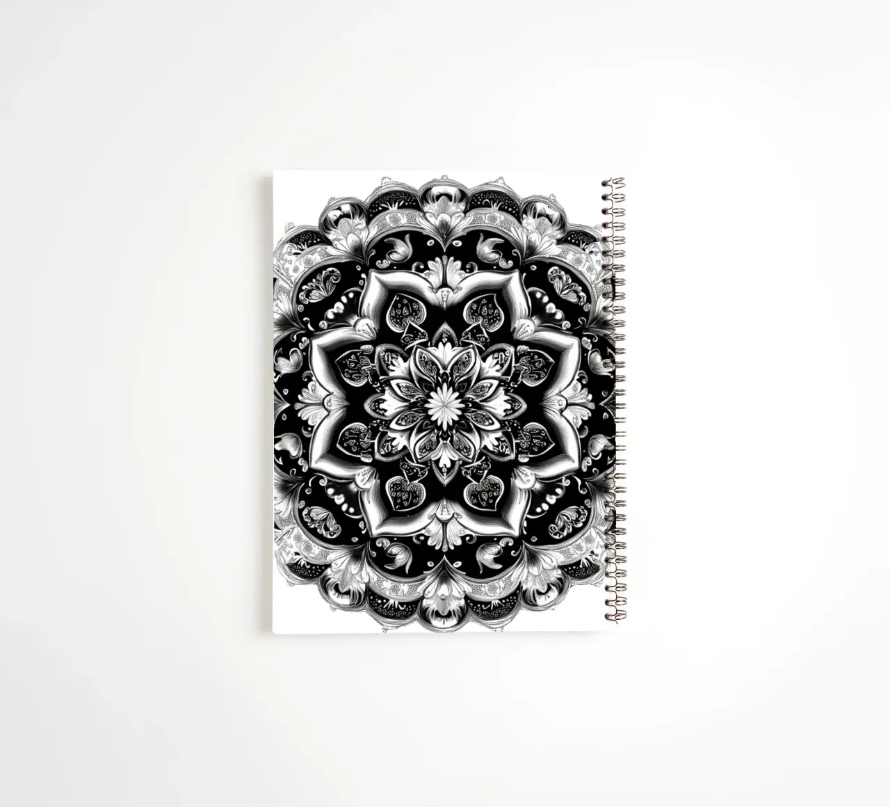 Mandala in bianco e nero diario ad anelli da Spiritual Touch