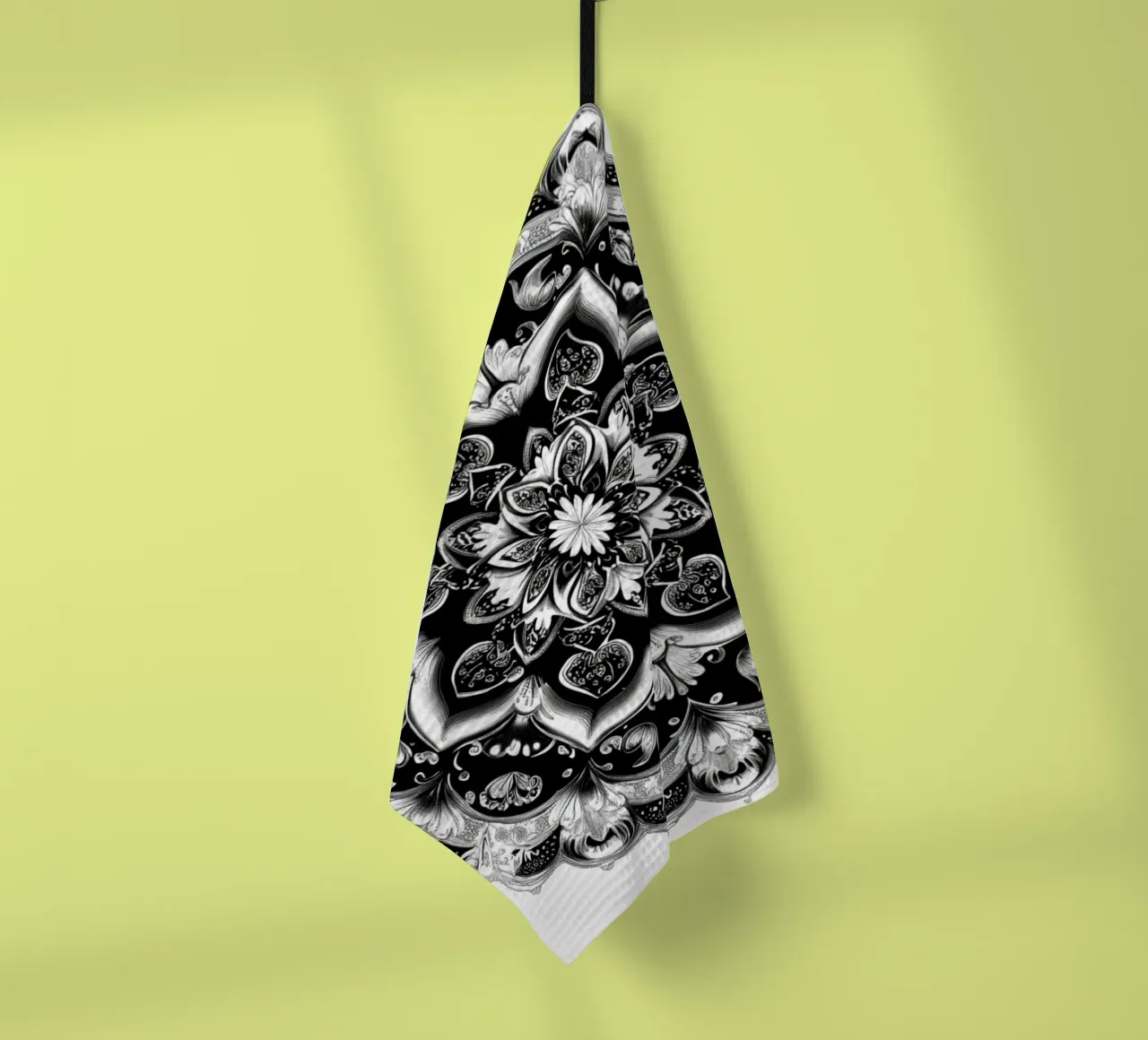 Mandala in bianco e nero canovaccio da cucina da Spiritual Touch