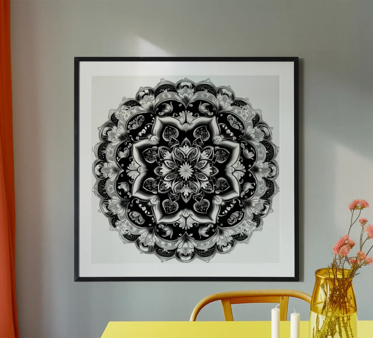 Mandala in bianco e nero poster da Spiritual Touch