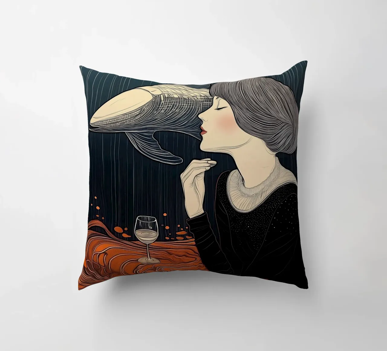 A dream of a whale cuscino da Synthaira