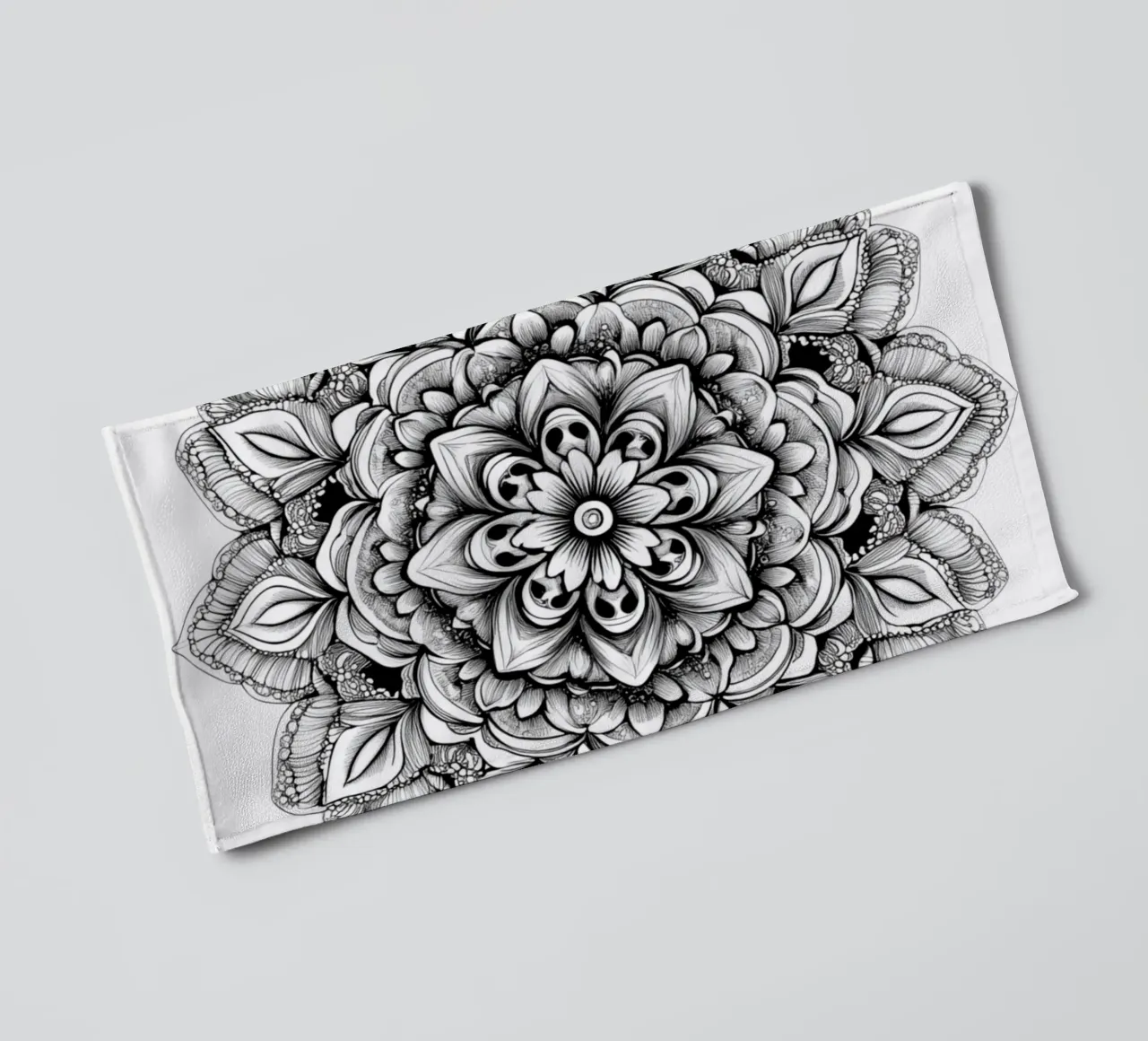 Mandala in bianco e nero asciugamano da bagno da Spiritual Touch