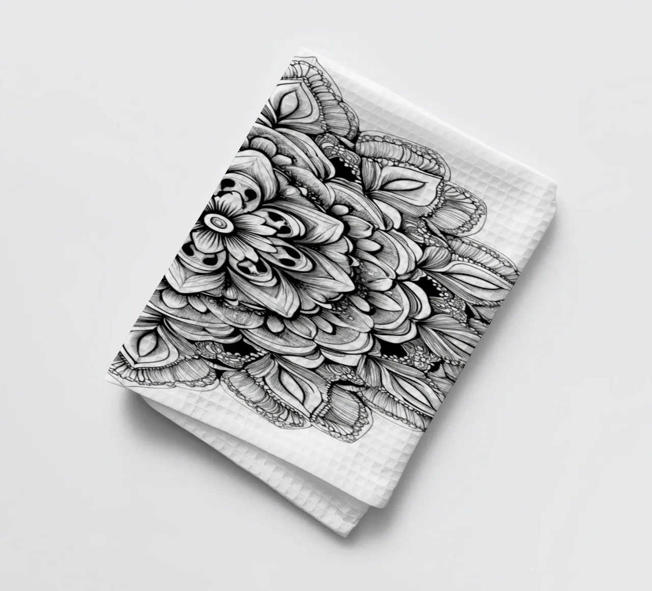 Mandala in bianco e nero canovaccio da cucina da Spiritual Touch