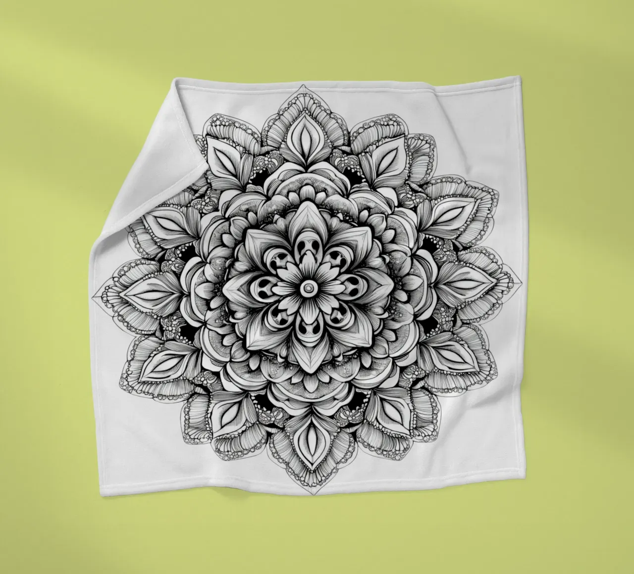 Mandala in bianco e nero coperta in pile da Spiritual Touch