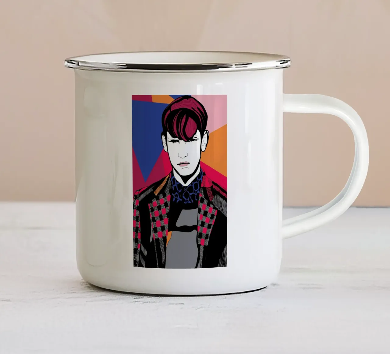 The Boy enamel mug by Marcell Naubert
