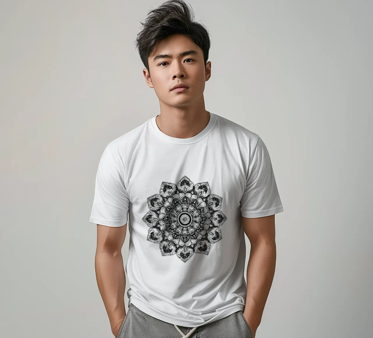 Mandala in bianco e nero t-shirt da Spiritual Touch
