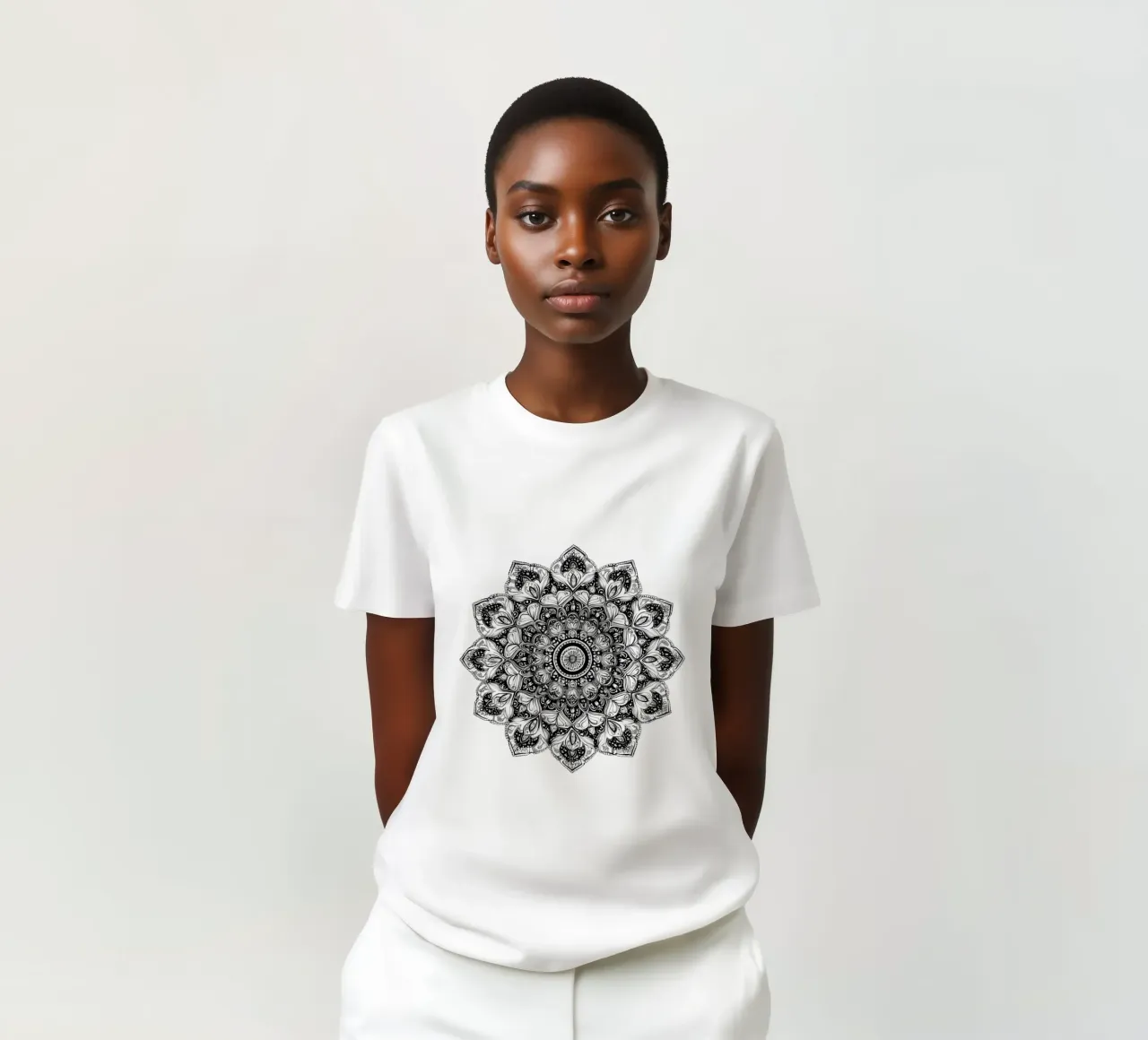 Mandala in bianco e nero t-shirt da Spiritual Touch