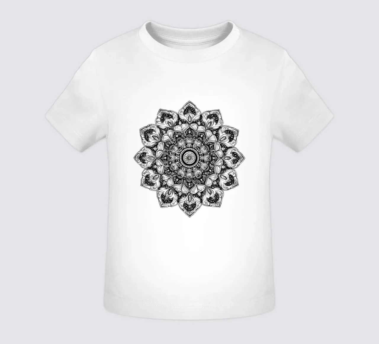 Mandala in bianco e nero maglietta neonato da Spiritual Touch