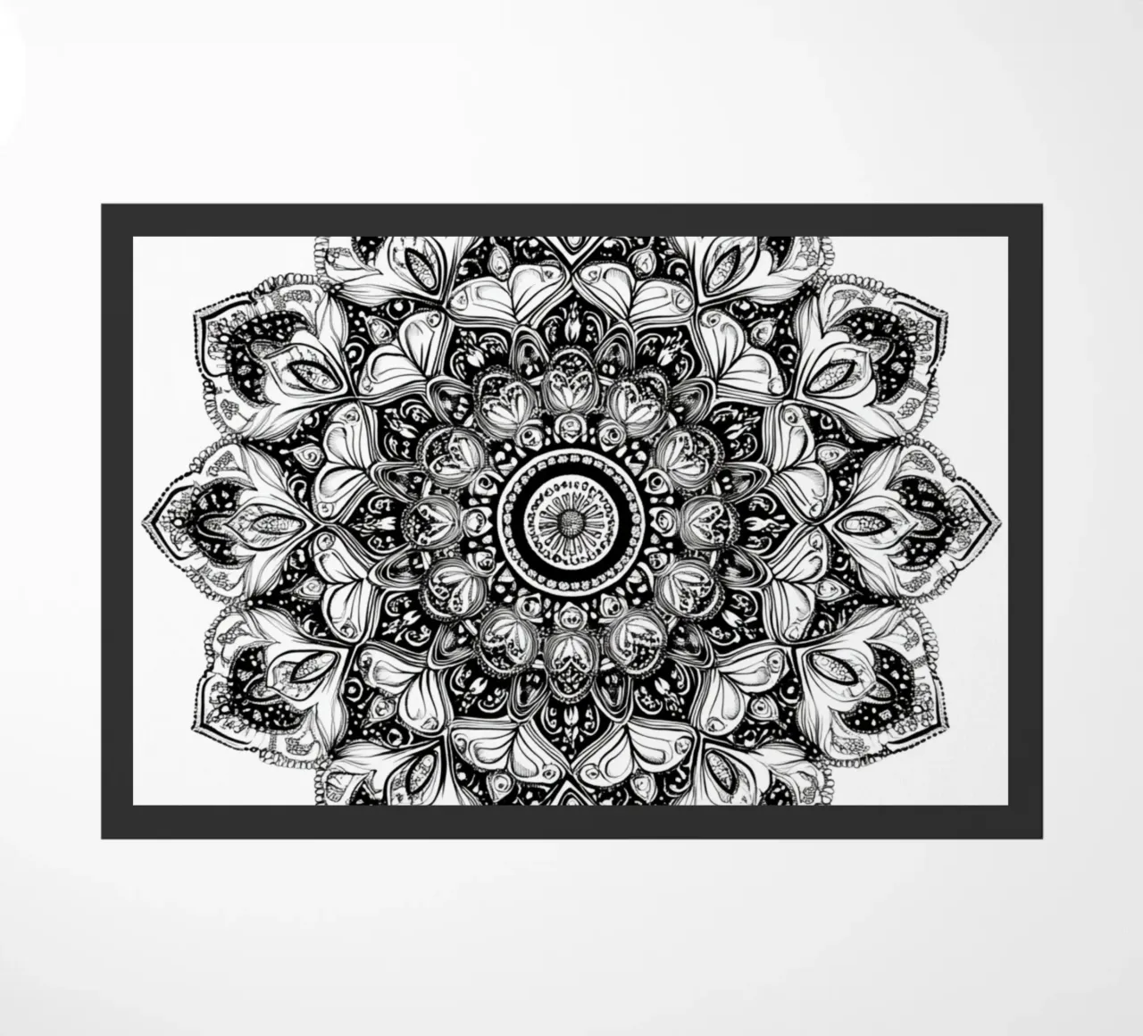 Mandala in bianco e nero zerbino da Spiritual Touch