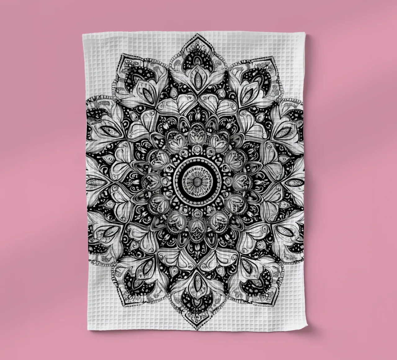 Mandala in bianco e nero canovaccio da cucina da Spiritual Touch