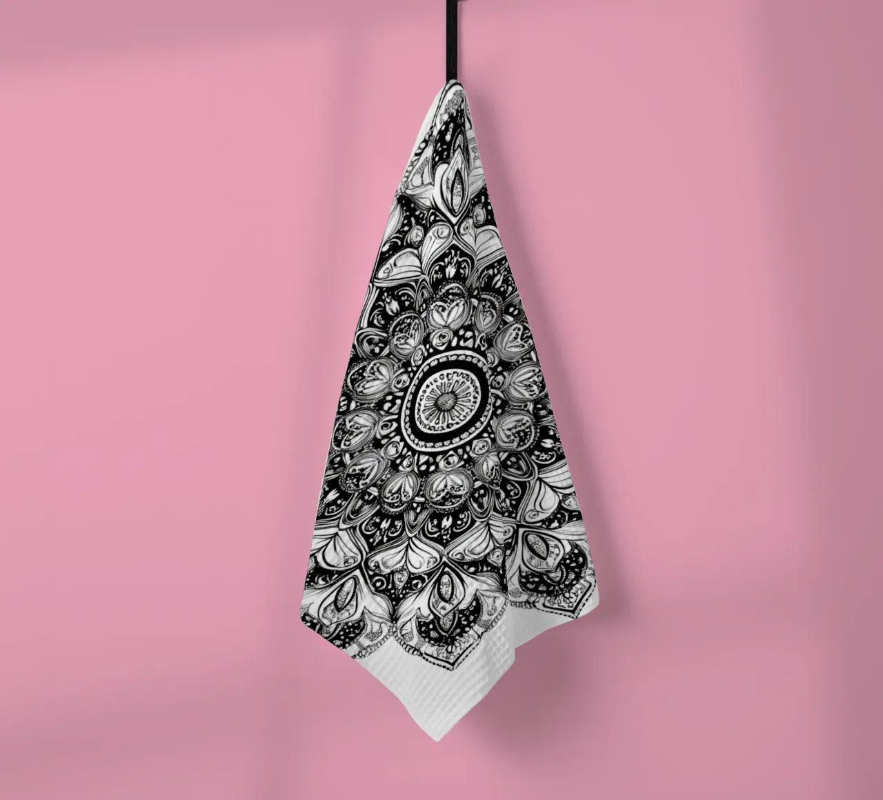 Mandala in bianco e nero canovaccio da cucina da Spiritual Touch