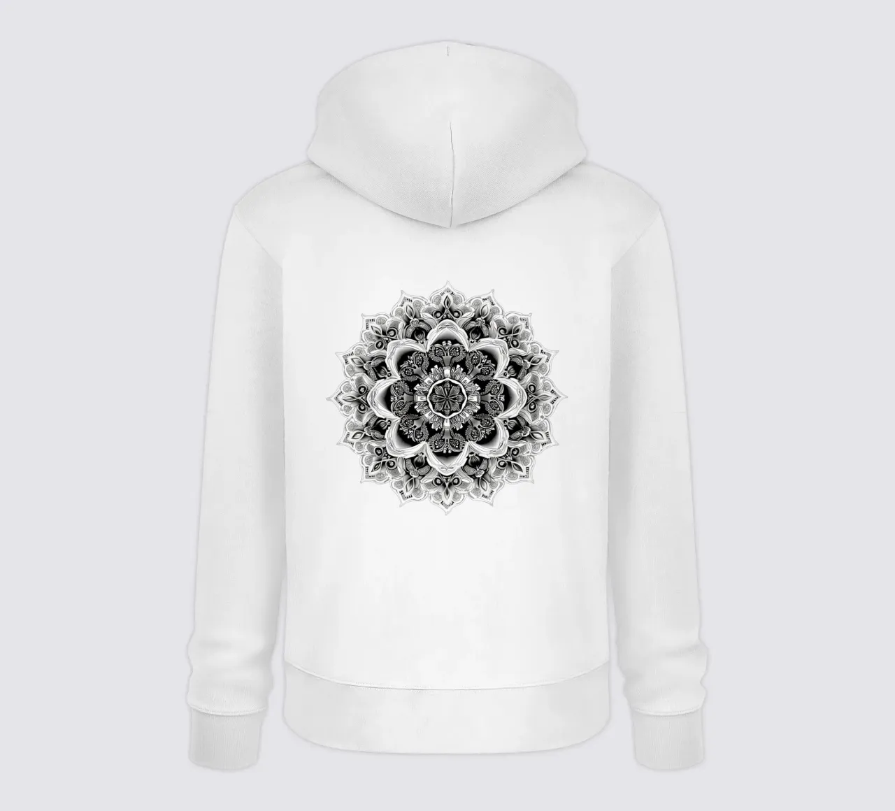 Mandala in bianco e nero felpa con cappuccio da Spiritual Touch