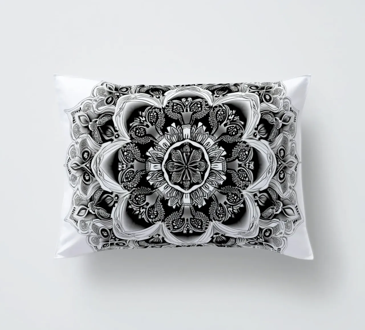 Mandala in bianco e nero cuscino da Spiritual Touch