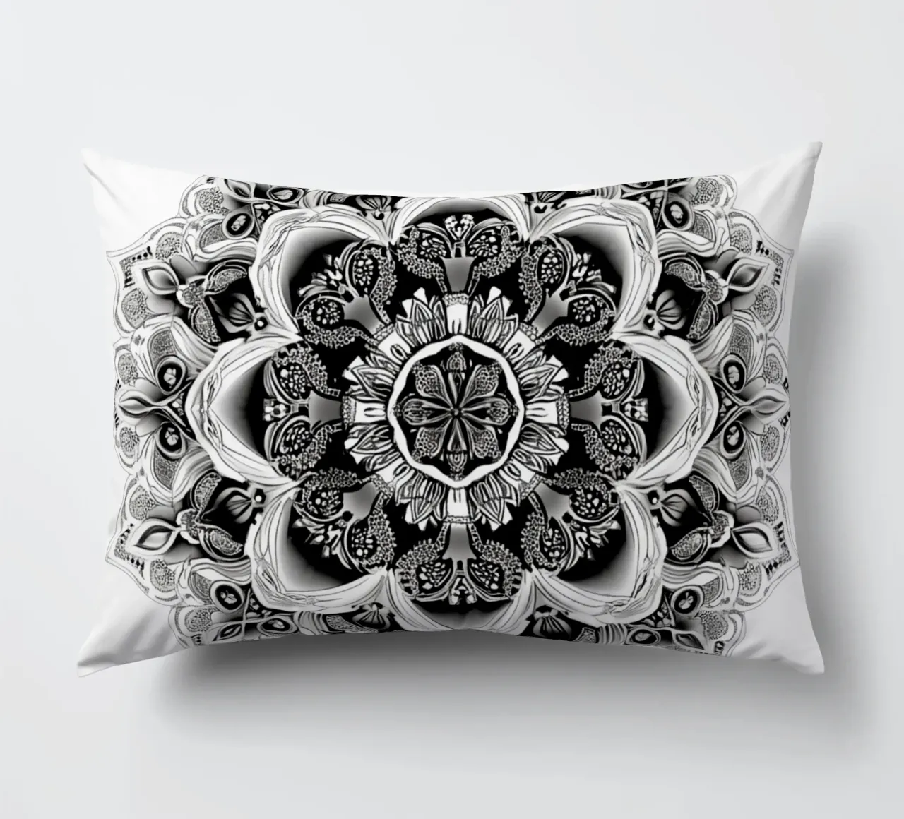 Mandala in bianco e nero cuscino da Spiritual Touch