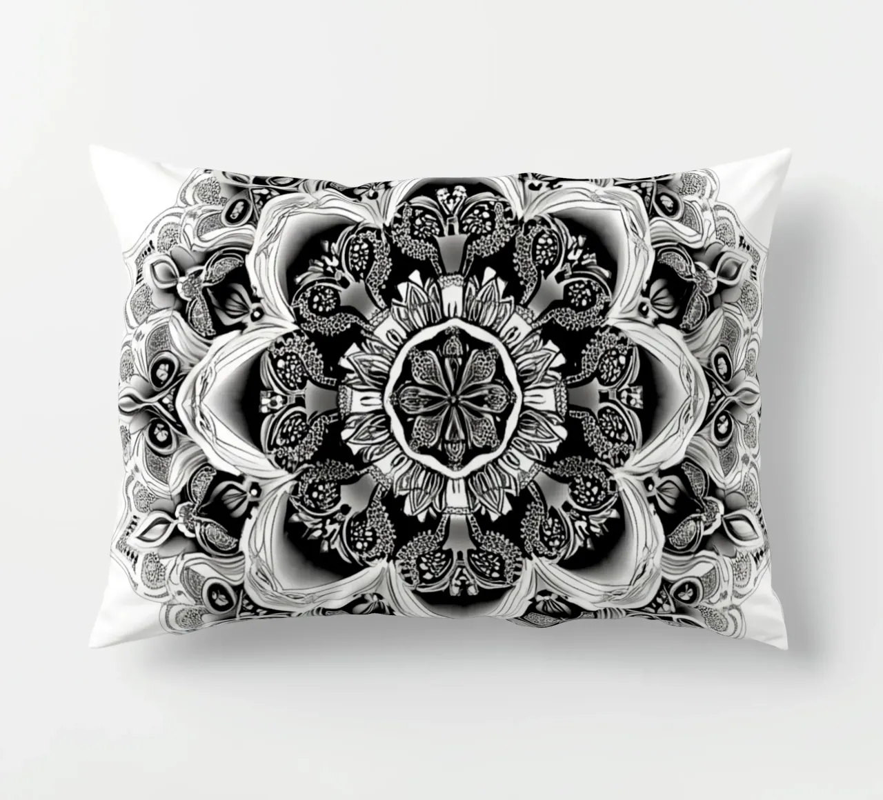 Mandala in bianco e nero cuscino da Spiritual Touch