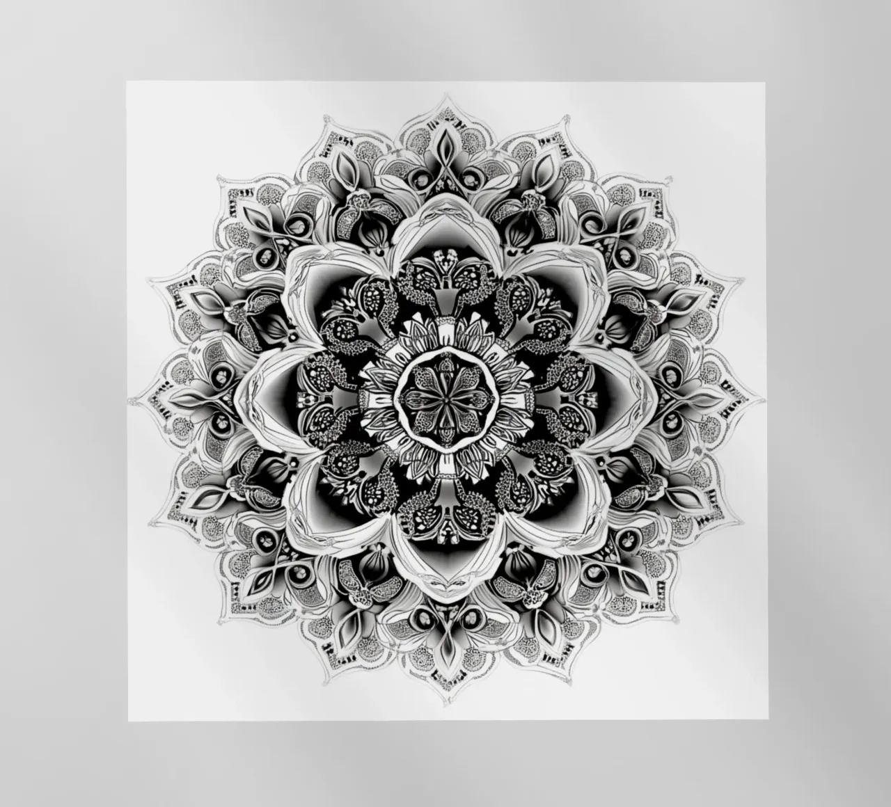Mandala in bianco e nero pellicola backlit da Spiritual Touch