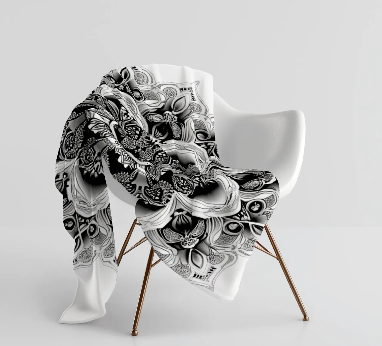 Mandala in bianco e nero coperta in pile da Spiritual Touch