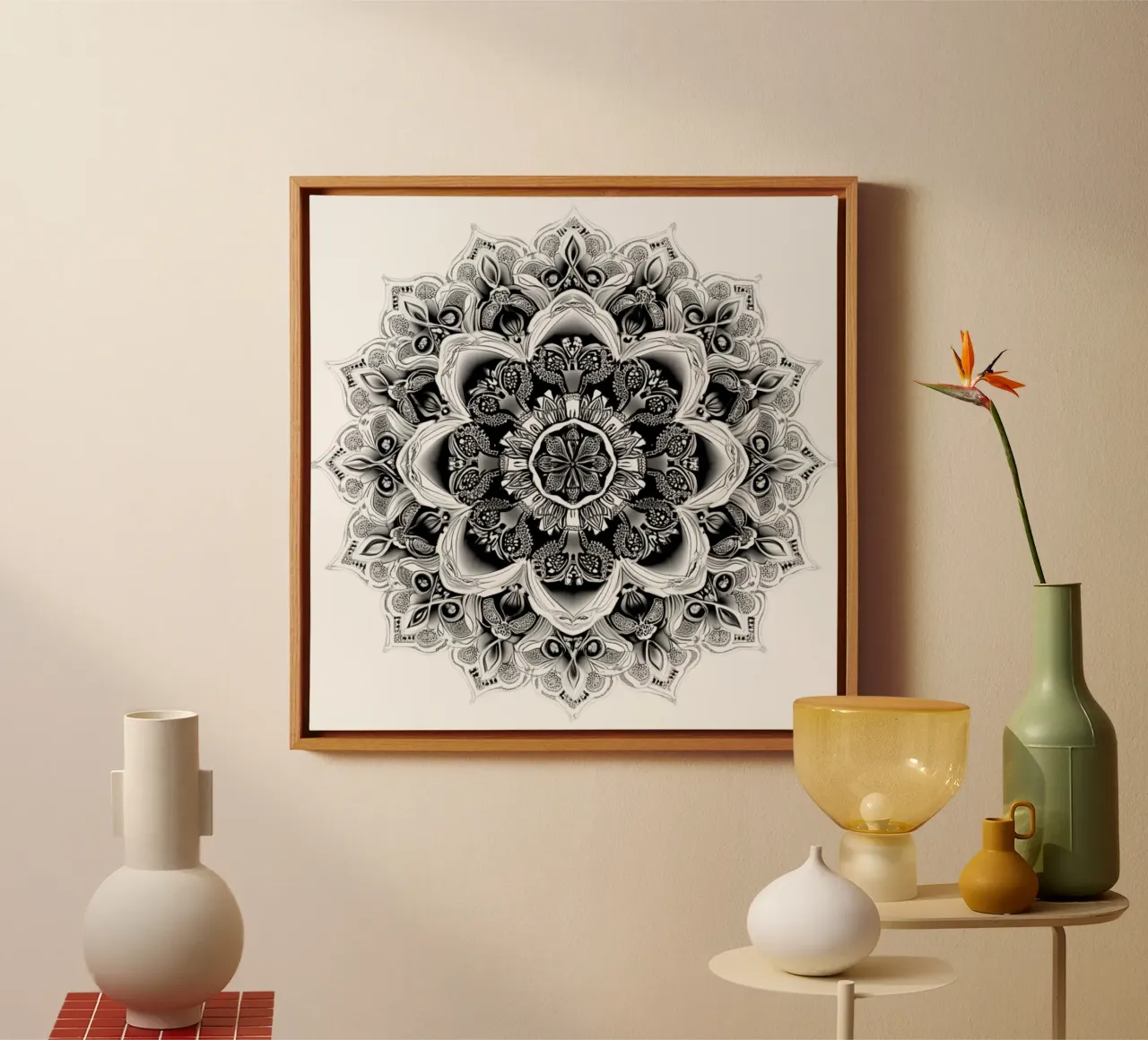 Mandala in bianco e nero tela da Spiritual Touch