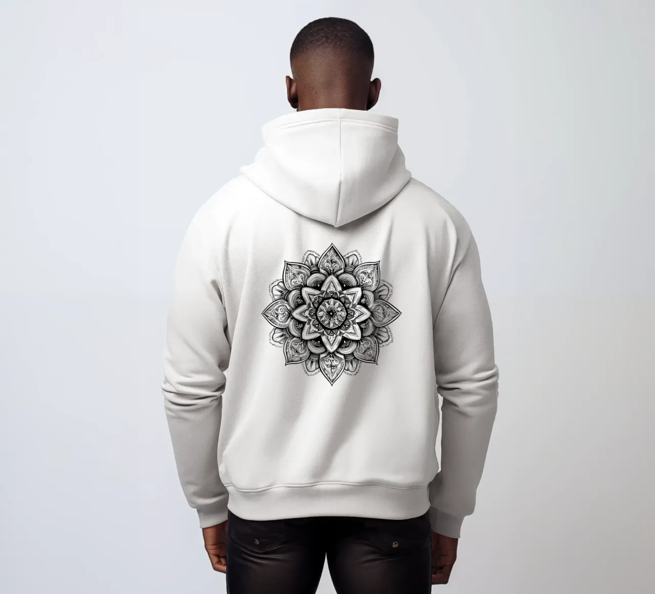 Mandala in bianco e nero felpa con cappuccio da Spiritual Touch